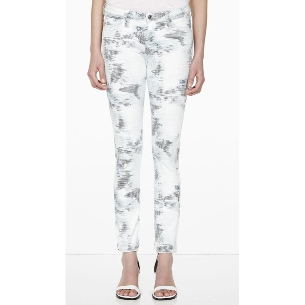 Iro Aden Grey And White Tie Die Skinny Jeans Size 28